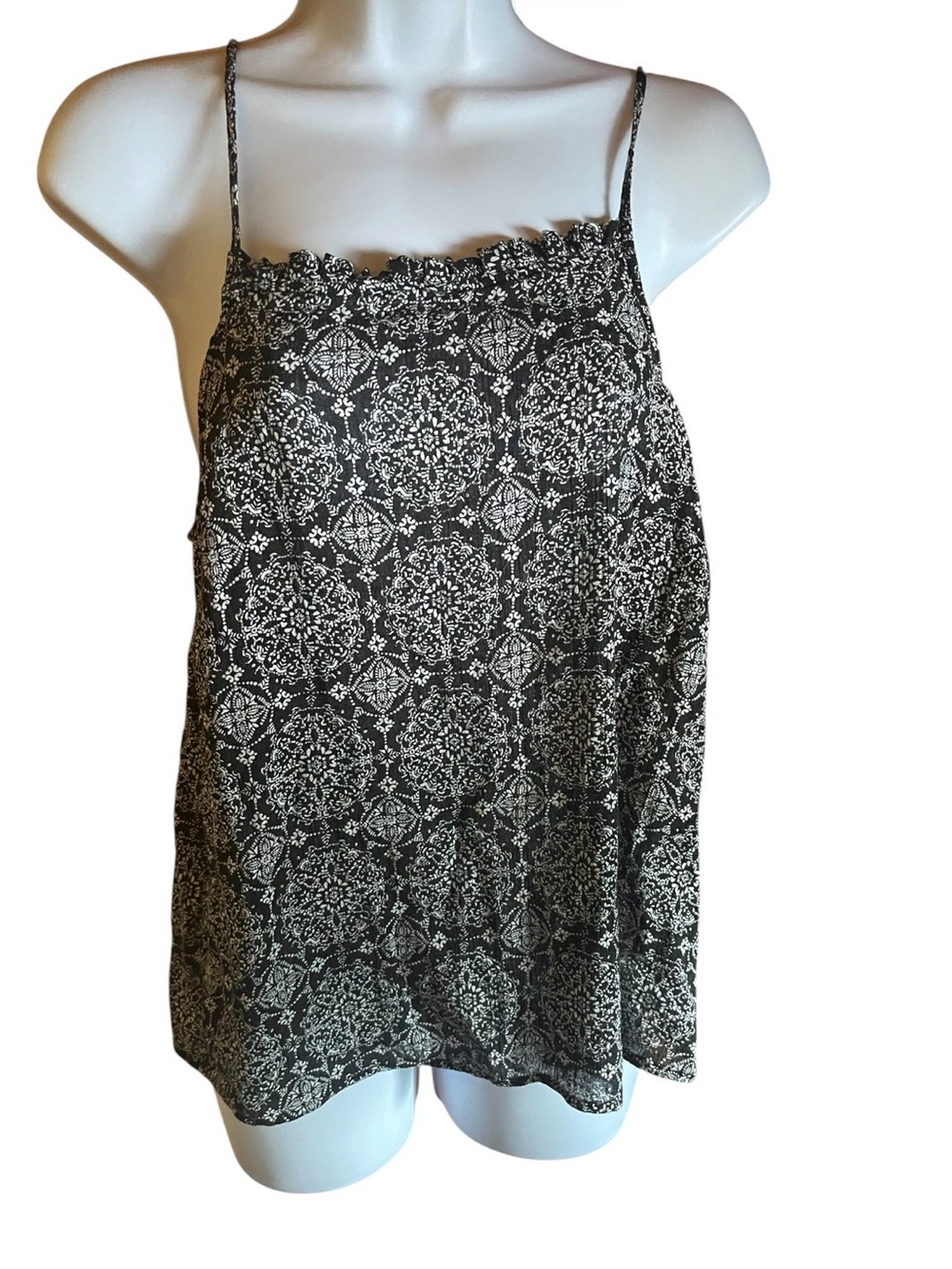 Universal Thread Black & White Printed Mini Skirt with Spaghetti Straps